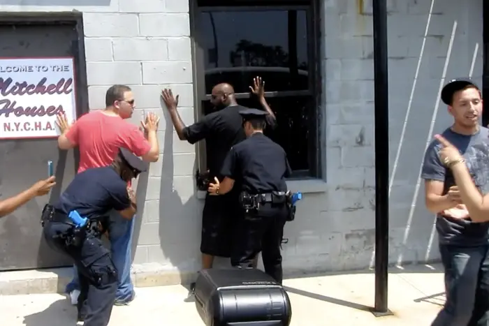 Still shot from video of a 2012 NYPD stop-and-frisk training that was open to the reporters.